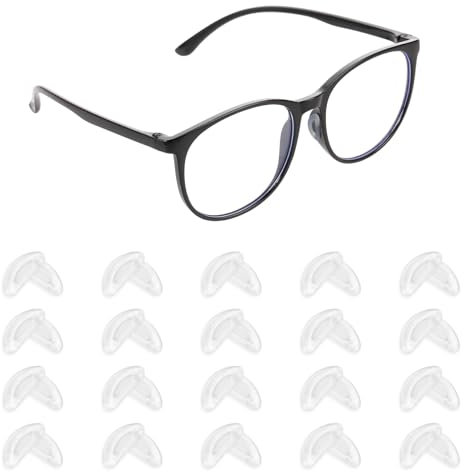 Qianyu 20 Paar selbstklebende Nasenpads Brille Anti-Rutsch D Form Nasenpads 15 mm Weiche Silikon Aufkleben rutschfeste Brillen-Schutzhüllen Nasenpad für Brillen Sonnenbrillen (weiß)
