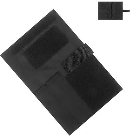 YHZNAGEM Taktik Outdoor Militärisches Logbuch-Cover, Notebook Ordner Kartenhalter Wasserfestes, Armee-Taktisches Notizbuch, Notizbuch-Kartentasche Book Cover (Schwarz)