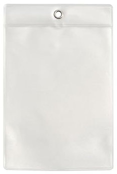 Preishüllen A7, Hängerand mit Metallöse, 100 Stück, Kartenhülle, Preisschildhülle, Klarsichthülle, Ausweishüllen, Hüllen, PVC-Hüllen