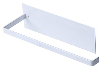 Carbon Steel Paper Towel Holder - Wall Mounted Self Adhesive Roll Rack for Kitchen, Bathroom, Under Cabinet (White)