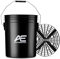 Auto Essentials Car Wash Bucket, 16L Detailing Valeting Rinse Bucket with Grit Guard, Black