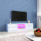 WITPOCE Modern White Gloss TV Stand with LED Lights 160cm 2 Doors 2 Open Shelves for Bedroom Living Room Home