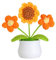 JUSTOYOU künstliche Blume Sonnenblume Häkeln Blumen Topf Pflanze, Mini gestrickte Blumentopf, kleine handgefertigte Häkeln Blume für Home Office Dekor, Geschenk für Ihre Valentinstag (1, orange)