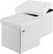 CASARIA® 2x 38cm Square Foldable Stool with Storage Space | Faux Leather with Removable Padded Lid | 38x38cm Ottoman | 40 Litre Capacity Chest | Shoe Accessory Store Box | Set of 2 | White