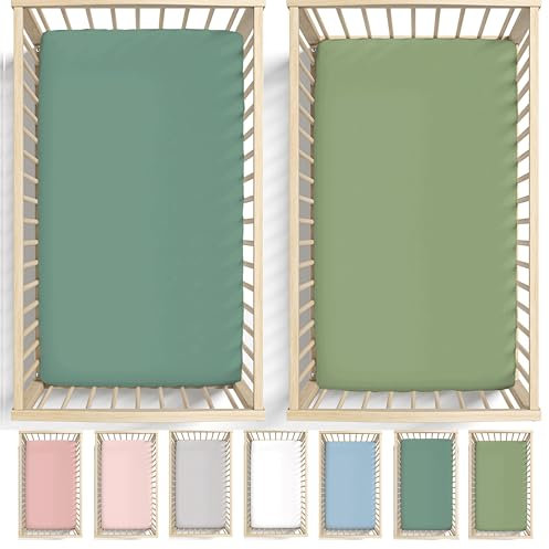 Bunnyjik Spannbettlaken für Maxi-Cosi Iora – GOTS-ZERTIFIZIERTES Bio-BETTLAKEN 50x83-80x50 89x50 2er-Set, Luftig & Kühlend – 190GSM Bio-Baumwolle – Für Iora Air, Tori, Beistellbett,Next2Me 90x50
