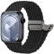 Oielai Geflochten Armband Kompatibel mit Apple Watch Armband 41mm 40mm 38mm 42mm, Elastisch Nylon Armbänder mit Magnet Verschluss für iWatch SE Series 10 9 8 7 6 5 4 3 2 1, Schwarz