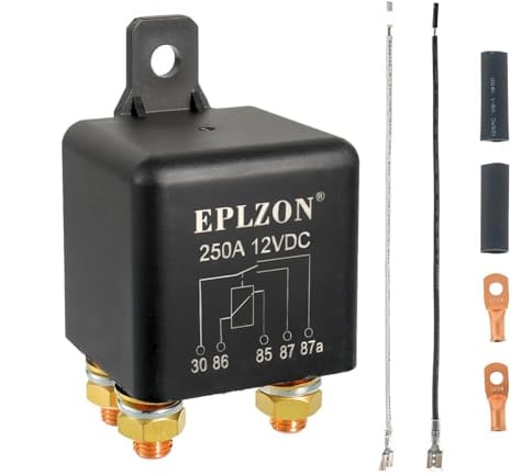 EPLZON 250A 250 AMP 12V DC 5 Polig SPST Auto Relais Batterie Trennrelais LKW Motorstarter Relais für Car Auto Motorrad Truck Marine RV