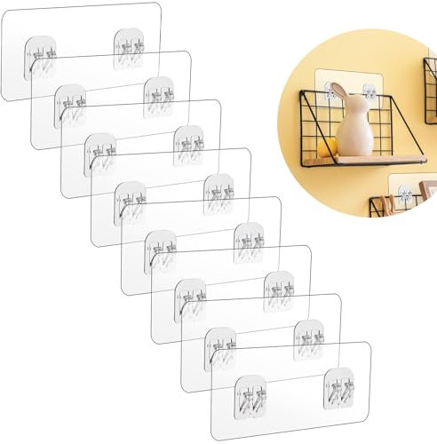 cobee 8 ganchos adhesivos transparentes para estantes de ducha, ganchos adhesivos de repuesto, sin dejar rastros, para baño, estante de ducha, cestas de ducha