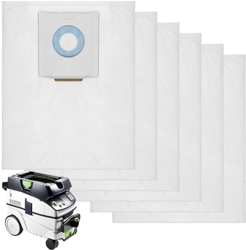 Staubsaugerbeutel für Festool CT 26 / CTM 26 E/CTL 26 E CLEANTEC Serie,Staubsauger für Festool 496187,Große Kapazität Filtersack Dust Extractor Ersatzteile Zubehör SC FIS-CT 26/5 (6 Stück)