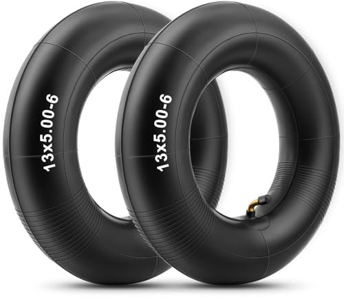 Amitor 13x5.00-6 Schlauch, Rasenmäherreifen Luftschlauch mit Winkelventil, Dicker Ersatzschlauch für Diverse Aufsitzmäher Rasentraktor Reifen