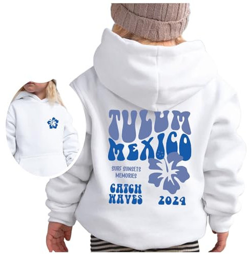 Pink Palm Puff Hoodie Mädchen Lose Pullover Top Lässig Elegantes Sweatshirt Kapuzenloses Top Teenager Mädchen Kleidung Sweatshirt Pullover Übergröße Bedruckter Rücken Hoodie Rundhalsausschnitt Langarm