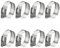 Assorted Jubilee Clips Set - 8 Piece 21-38mm Hose & Pipe Clamps, Adjustable Worm Drive Tube Joining Clamp, 304 Stainless Steel for Garden, Pool, Washing Machine & More