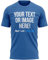 Personalised Text and Image T Shirt Mens Unisex Fit Any Colour or Font Top Tee, L, Royal Blue