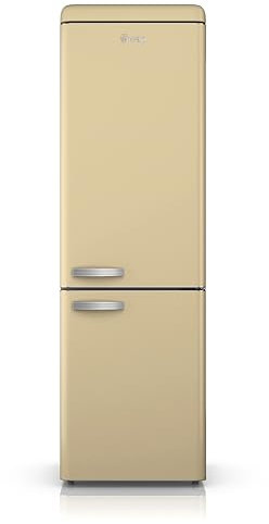 SWAN SR11020CNE Retro 70/30 Fridge Freezer with 4 Glass Shelves, 3 Freezer Drawers, Salad Crisper, Chrome Wine Rack, Energy Class E, Cream