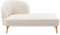 Chaiselongue Stoff helles Beige mit Holzbeinen linksseitig Récamiere Tanlay