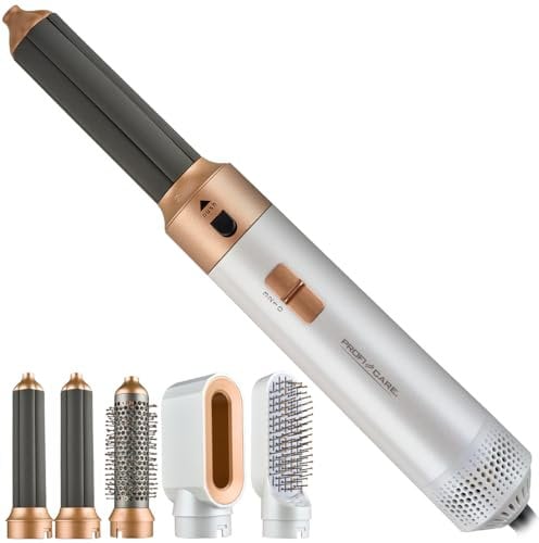 ProfiCare® Warmluftbürste | 4in1 Hairstyler für Locken, Volumen, Glätten und Trocknen | 1000W Rundbürstenföhn | Föhnbürste 3 Stufen | inkl. Organizer für Aufbewahrung | Airstyler PC HAS 3132 weiß-rosé