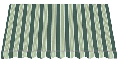 Telo di Ricambio per Tenda da Sole a Caduta e Bracci in Poliestere da 280gr/mq PU Impermeabile (Verde e Beige, L250xP200 CM)