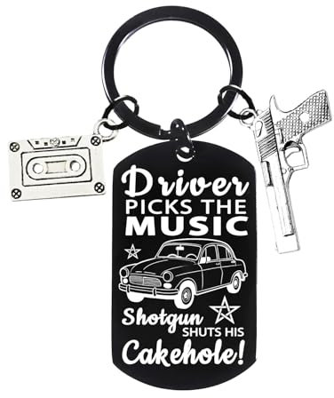 Hgreiwgk Funny Keyring for Driver Music Lover New Driver Gifts Car Accessories for Men TV Show Keyring for Fans Gifts Birthday Graduation Gifts for Son Brother Best Friend Friendship Gifts