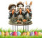 CHIHOLEN Osterdeko Outdoor, Gartenstecker Ostern, Frühlingsdeko Draußen, Osterhasen Figuren Vintage Garten Stecker Deko, 2D Acryl Ostern Deko für Draußen Drinnen Garten(B)