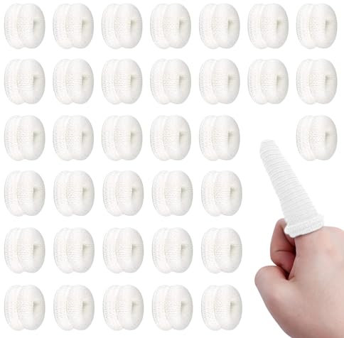 BORISCA Lot de 35 pansements pour doigts - Élastiques - Respirants - Protection des doigts - Protection du bout des doigts - Pour le travail et la cuisine - Blanc