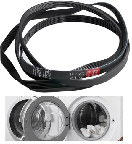 Correa trapezoidal para secadora 7PH2012, compatible con Logik LCD8W18 LCD7W18, circunferencia 2021 mm, anchura 11,2 mm, pieza de repuesto para secadora, resistente y duradera.