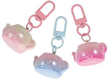 Ipetboom 3 Pezzi Portachiavi Estetici Ciondoli Carino Mini Teiera Portachiavi Adorabile Teiera Forma Portachiavi Piccola Teiera Portachiavi Ciondolo Ornamento Zaino Ciondoli Borsa