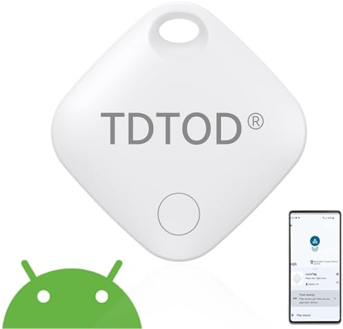 Tag Traceur Android,Traceur Localisateur D’Objets Bluetooth Air Tag pour Android Fonctionne avec l’app Google Localiser (Uniquement Android) IP66 Imperméable tag pour Portefeuilles (Blanc, 1 Pack)