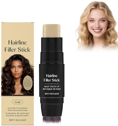 Dual-Ended Root Touch up Stick 7.5g, Golden, Haarpuder Für Feines Haar, Doppelkopf-Wurzel-Stick, Abdecken Vondünner Werdendem Haar, Authentischer Look in Für Männer&frauen, hair dyeing