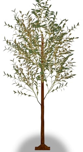 Suusolny 180cm LED Lichterbaum 300 LEDs Innen und Außen Weihnachtsdeko Künstlicher Olivenbaum Leuchtbaum Lichterbaum Lichterzweige Baum Dekobaum Lichterdeko für Büro Wohnzimmer - Warmweiß Licht