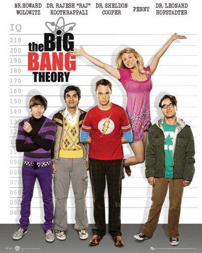 The Big Bang Theory - Line Up - Film Miniposter Kino Movie TV-Serie Kindersendungen - Grösse 40x50 cm + 2 St Posterleisten Holz 40,5 cm
