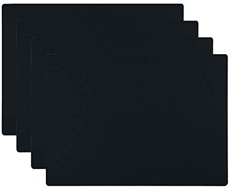 HomeDo Große Abwaschbar Silikonmatte,Silikon Unterlage,Rutschfeste Antihafte Backmatte,Teigmatte Küchenmatte,Tischset,Platzset,Antirutschmatte (Schwarz, 30x40cm-4Stück)