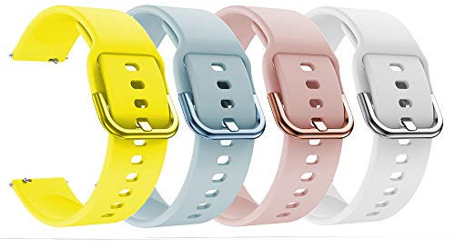 Angersi 20mm Silicona Suave de liberación rápida Sport Correa Replacement Bands Compatible con AMAZFIT GTR 42mm / GTS/Bip Younth (4 Pack)