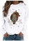 Tomwell Damen Löwenzahn Sweatshirt Langarmshirt Pusteblume Drucken Pullover Herbst Winter Bluse Tops Oberteile D Weiß L