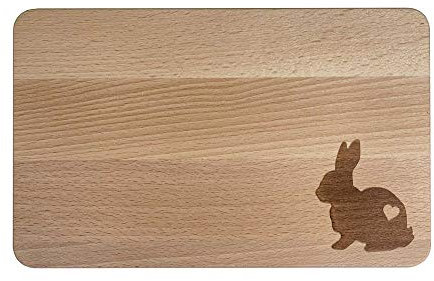 KATINGA Frühstücksbrett Ostern, ca. 23 x 15 x 1 cm (Hase Herz)