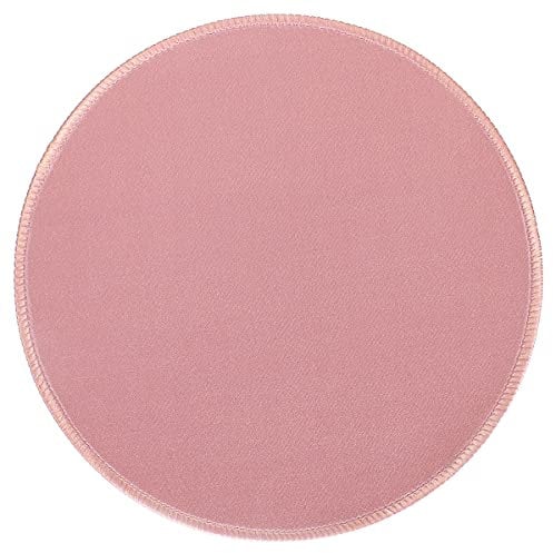 Qisan Tappetino per Mouse da Gioco - 22 x 22 x 0,2 cm, per Computer Portatile, Tastiera e Scrivania - Base in Gomma Antiscivolo, Rotondo, Rosa Chiaro