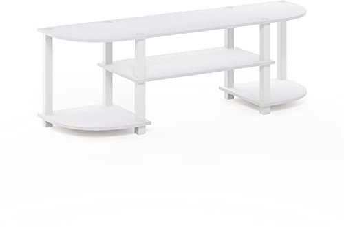 Furinno Wide Entertainment Center, Stand, TV Unit, Engineered Wood, White, 120(W) x 40(H) x 34(D) cm