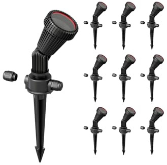 ledscom.de 10x Gartenstrahler mit Erdspieß PIRK für außen, IP44, schwarz, 1x GU10 max. 15W