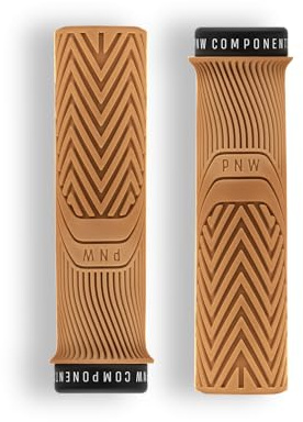 PNW Components Loam MTB Bike Grips - Lock-On Mountain Bike Handlebar Grips - 25A Tacky Rubber - Ergonomic Trail & Enduro Grip - 34mm (XL) - Peanut Butter