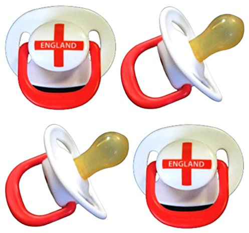 4 x Tommee Tippee Cherry Latex Baby Schnuller für Neugeborene | natürliches brustähnliches Gefühl | England Thema | 0-6 Monate