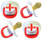 4 x Tommee Tippee Cherry Latex Baby Schnuller für Neugeborene | natürliches brustähnliches Gefühl | England Thema | 0-6 Monate