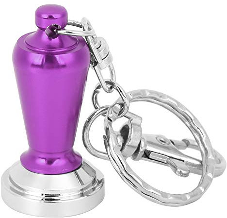 KUIKUI Keyring Mini Coffee Tamper Keychain Powder Hammer Keyring Coffee Appliance Pendant Gifts Collection (Purple)
