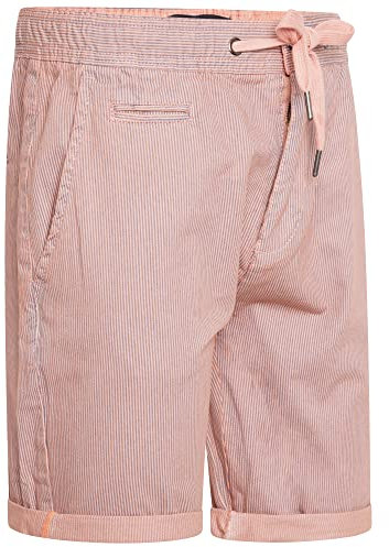 Kapray Clothing Short chino à rayures de qualité pour homme 100 % coton élastique, rose, XL