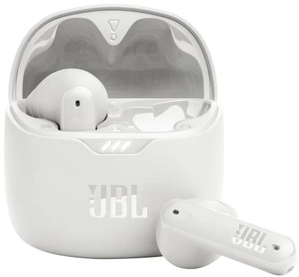 JBL Tune Flex - Auriculares inalámbricos con cancelación de ruido (blanco), pequeños