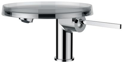 LAUFEN Kartell Einhebel-Waschtischmischer disc, Festauslauf, ohne Ablaufventil, mit Ablaufventilhebel, Ausladung 110 mm, chrom, H3113310041131