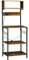 HOMCOM Scaffale da Cucina con Multipresa, Mobile Cucina per Microonde con Ripiani e Ganci Stile Industriale, Legno e Acciaio, 60x42x153cm, Marrone