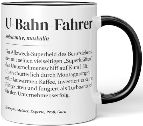 JUNIWORDS Tasse, Definition U-Bahn-Fahrer, Schwarz (7237426)