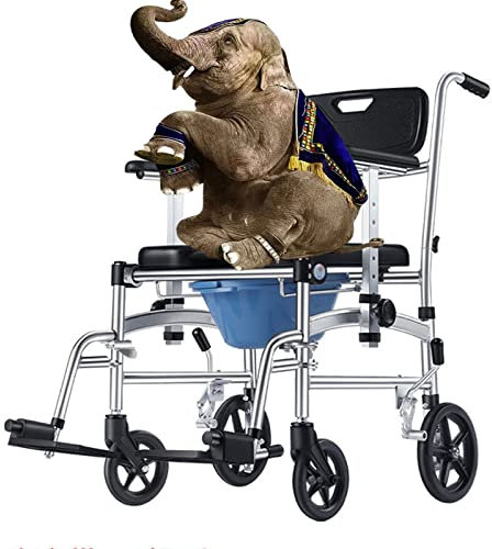 Rollbarer Duschstuhl, Duschstuhl mit Rädern, tragbare Toiletten, umklappbare Pedale, belastbar 140 kg, für ältere Menschen, Behinderte, Handicap (Lifting Armrest a)