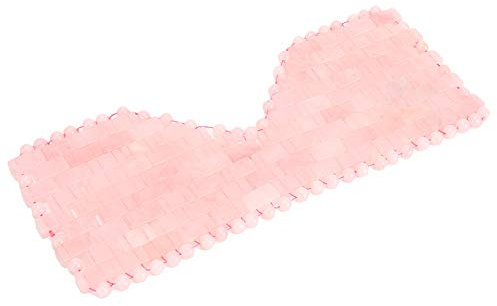 Masque pour les Yeux en Jade, Masque pour les Yeux en Pierre de Jade, Masque de Sommeil Rafraîchissant, Masseur pour le Traitement des Yeux Froids (Cristal rose)
