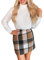 CUPSHE Damen Rock High Waist Karomuster Kurze Röcke Minirock Freizeitrock Elegant Mini Short Skirt Braun XS