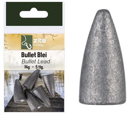 Zite Fishing Bullet Blei Angelgewichte Verschiedene Größen 3,5-14g ideal für Barsch & Zander (7)